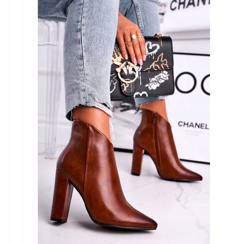 Marquiiz Damenstiefel mit hohem Absatz Camel Rise Up braun 1