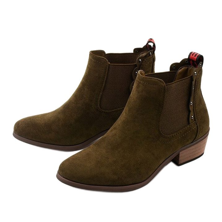 Khaki flache Stiefeletten Nilanda isolierte Stiefel braun 2