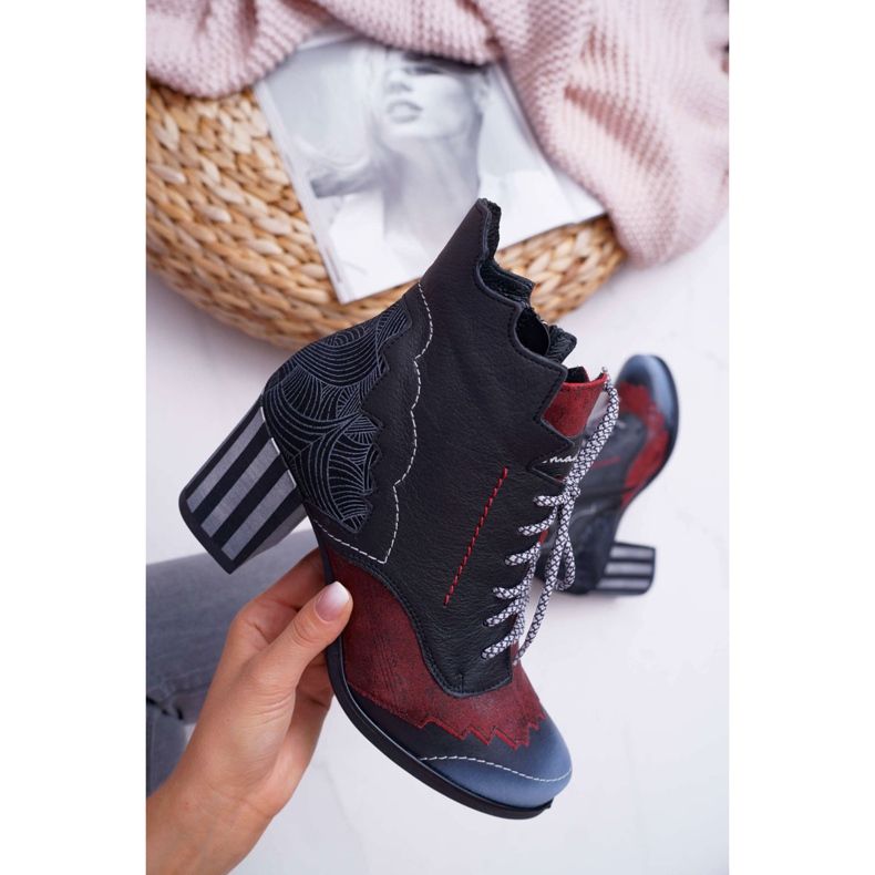 Damen Leder Maciejka Stiefel Schwarz 03190 mehrfarbig 6