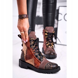 Damenstiefel Leder Maciejka Rot 04184-29 / 00-3 braun mehrfarbig 2