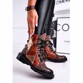 Damenstiefel Leder Maciejka Rot 04184-29 / 00-3 braun mehrfarbig 1