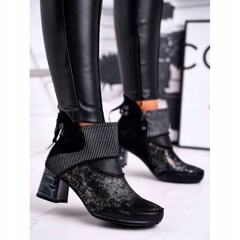 Warme Lederstiefel für Damen Maciejka Marineblau 03790-20 navy blau 1