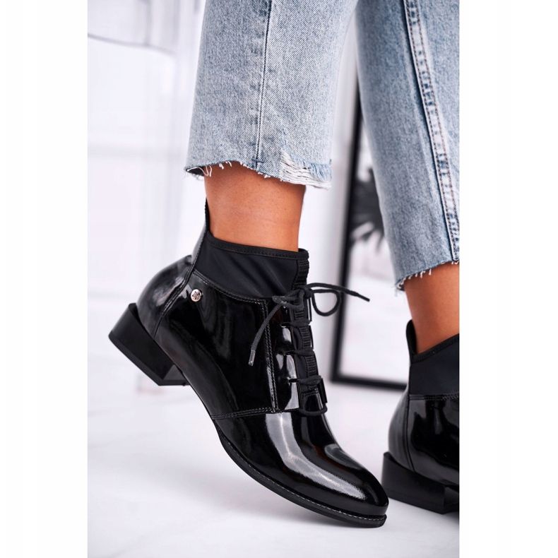 Damenstiefel Leder Maciejka Schwarz 04744-01 2