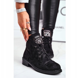 Warme Stiefel für Damen Wildleder Crystals Schwarz Hondus 1