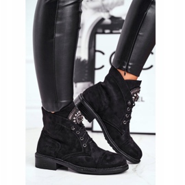 Warme Stiefel für Damen Wildleder Crystals Schwarz Hondus 2