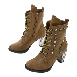 Khaki Stiefel am Pfosten aus Kunstleder F117 grün 2