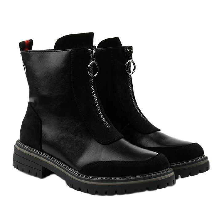 Flache isolierte Stiefel von Shieldstone in Schwarz 2