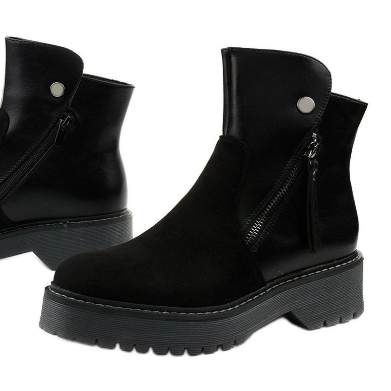 Schwarze Ankle Boots aus Kunstleder von Brundstan 1
