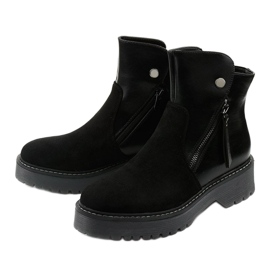 Schwarze Ankle Boots aus Kunstleder von Brundstan 2