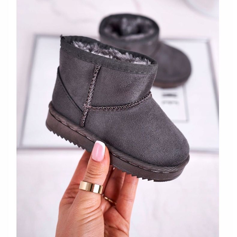 Warme Kinder-Jugend-Schneestiefel Grey Gooby grau 1