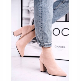 FW1 Damenstiefel mit hohem Absatz Wildleder Beige Sharks 2