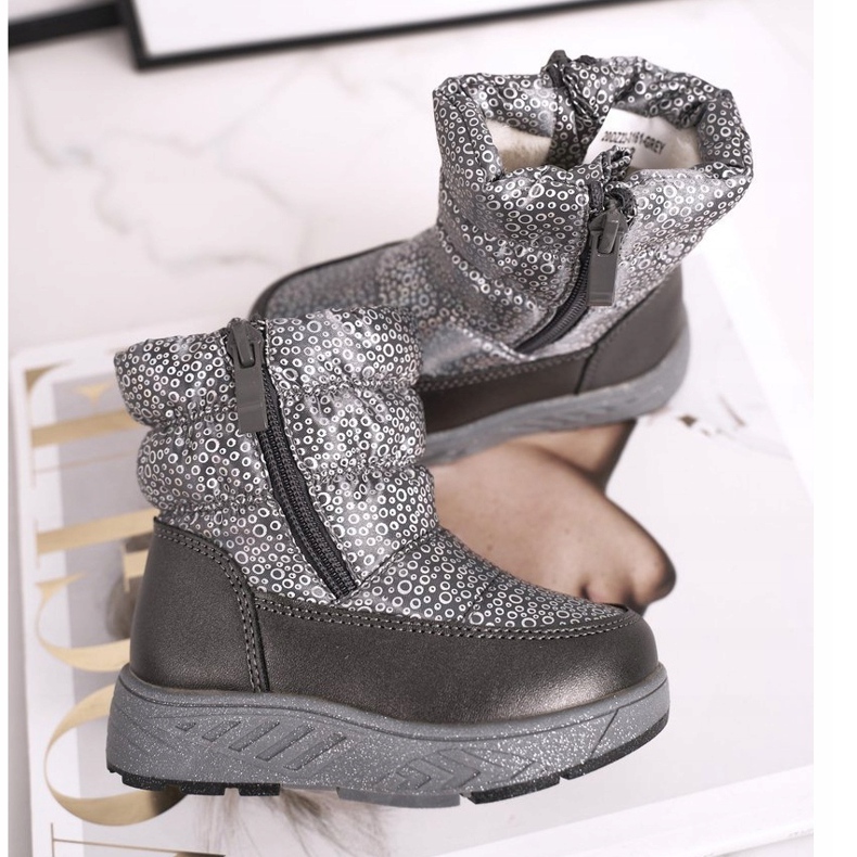 EVE Warme Schneestiefel aus Wolle für Kinder Grau Cruella 1