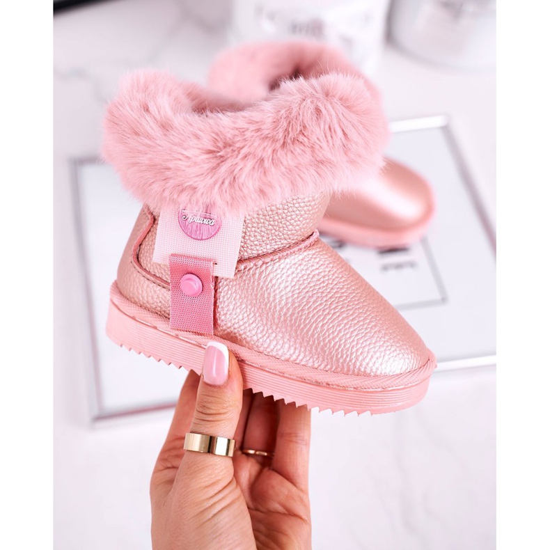Apawwa Warme rosa Marella Kinder-Schneestiefel mit Fell 2