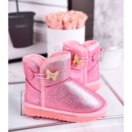 Apawwa Warme Schneestiefel für Kinder mit einem Schmetterlingsrosa Cosmic 2