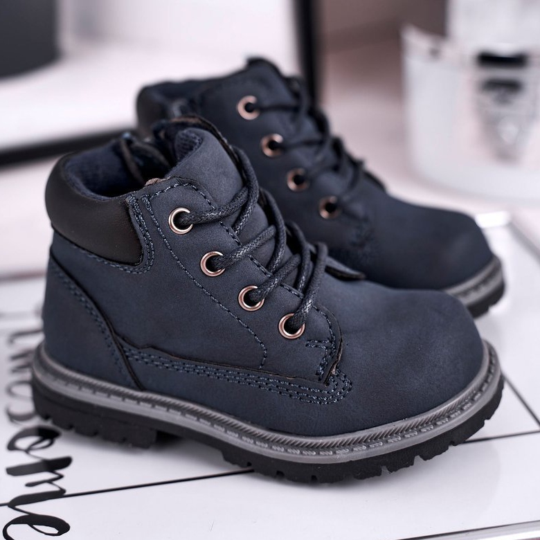 Apawwa Kinder-Jungen-Wanderschuhe marineblau Moa 1