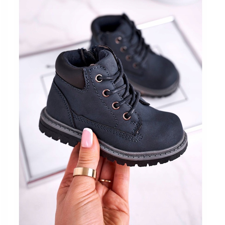 Apawwa Kinder-Jungen-Wanderschuhe marineblau Moa navy blau 2