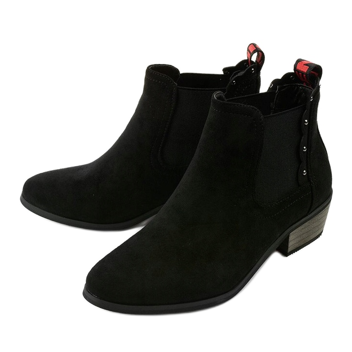 Schwarze flache Stiefeletten von Nilanda 2