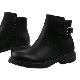 Schwarze flache isolierte Woodbreath Stiefel 1