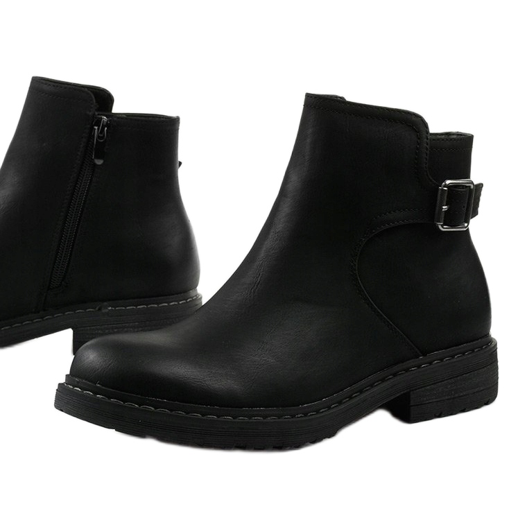 Schwarze flache isolierte Woodbreath Stiefel 1