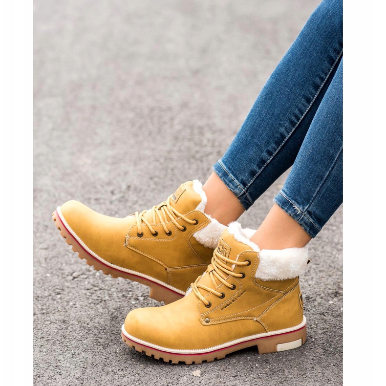 Arrigo Bello Warme Trekkingschuhe gelb 1