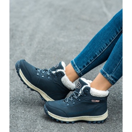 Ax Boxing Trekkingschuhe mit Schaffell marineblau 1