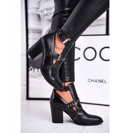 FRSS Damenstiefel mit Kroko-Ausschnitten Schwarz Aria 2