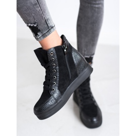 Bestelle Bequeme Keilschuhe schwarz 1