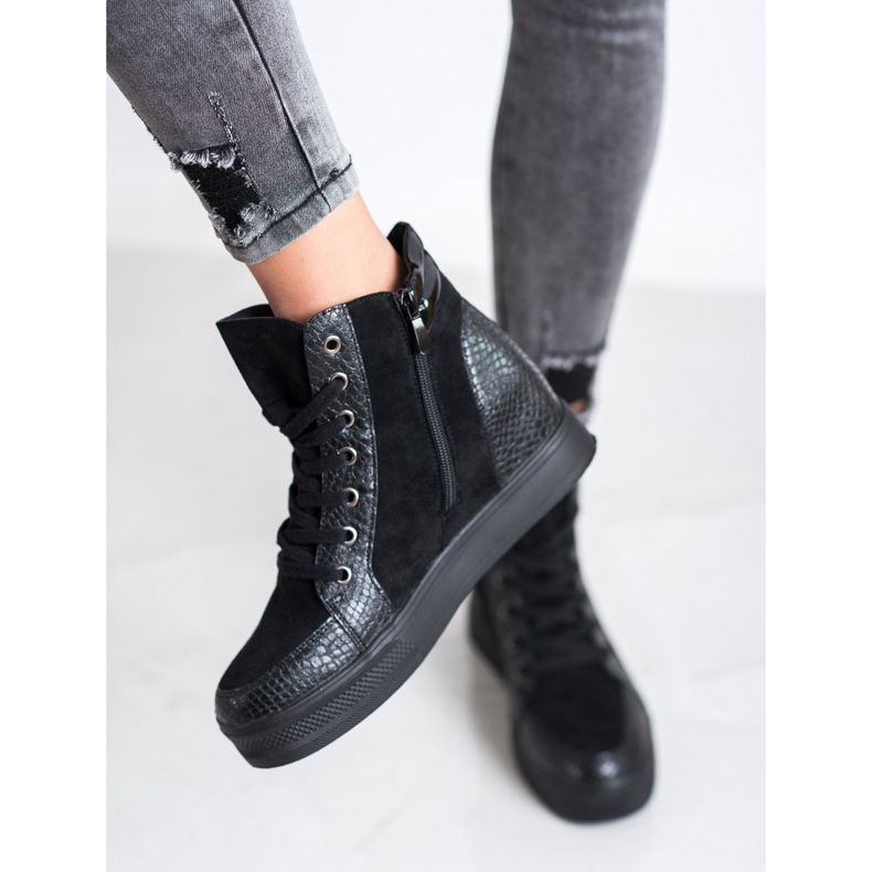 Bestelle Bequeme Keilschuhe schwarz 1