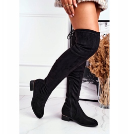 FRBS Overknee-Stiefel aus Öko-Wildleder für Damen Black Dove schwarz 2