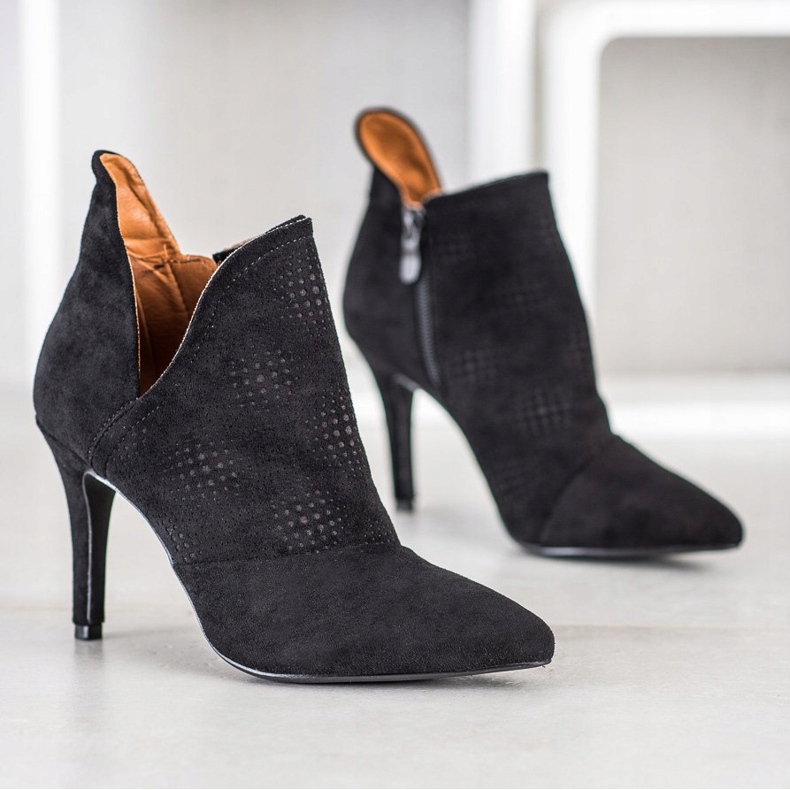 Bella Paris Stilvolle Schuhe auf einem hohen Absatz schwarz 1