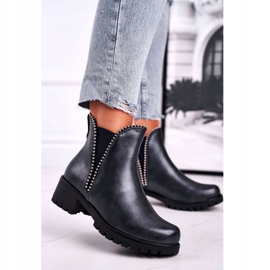 Damen Stiefel Warm Navy Blue Starry marineblau 1