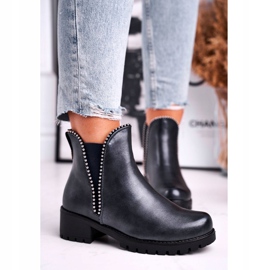 Damen Stiefel Warm Navy Blue Starry marineblau 2