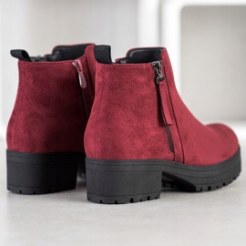 Clowse Burgunder Booties auf der Plattform rot 1