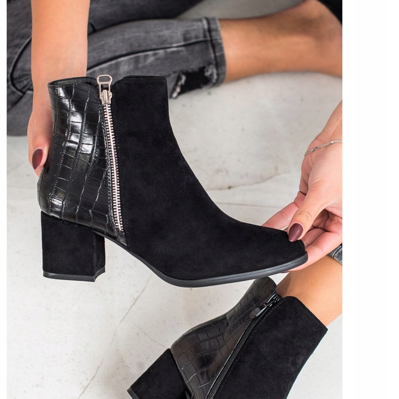 Filippo Stiefeletten mit Schlangenprint schwarz 2