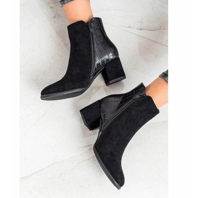 Filippo Stiefeletten mit Schlangenprint schwarz 1