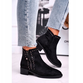 Damenstiefel mit Nieten mit hohem Absatz Black Control schwarz 2