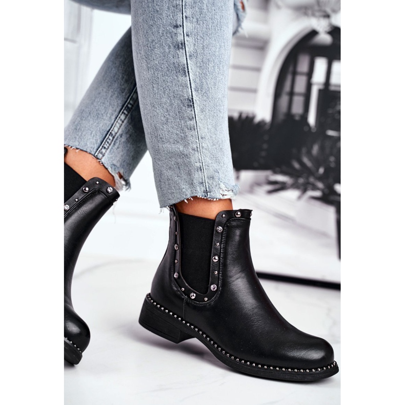 Schwarze Stiefeletten für Damen Jodhpur-Stiefel Visible 1