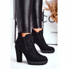 Damenstiefel Slip On A Heel Öko-Wildleder Black Berry schwarz 1