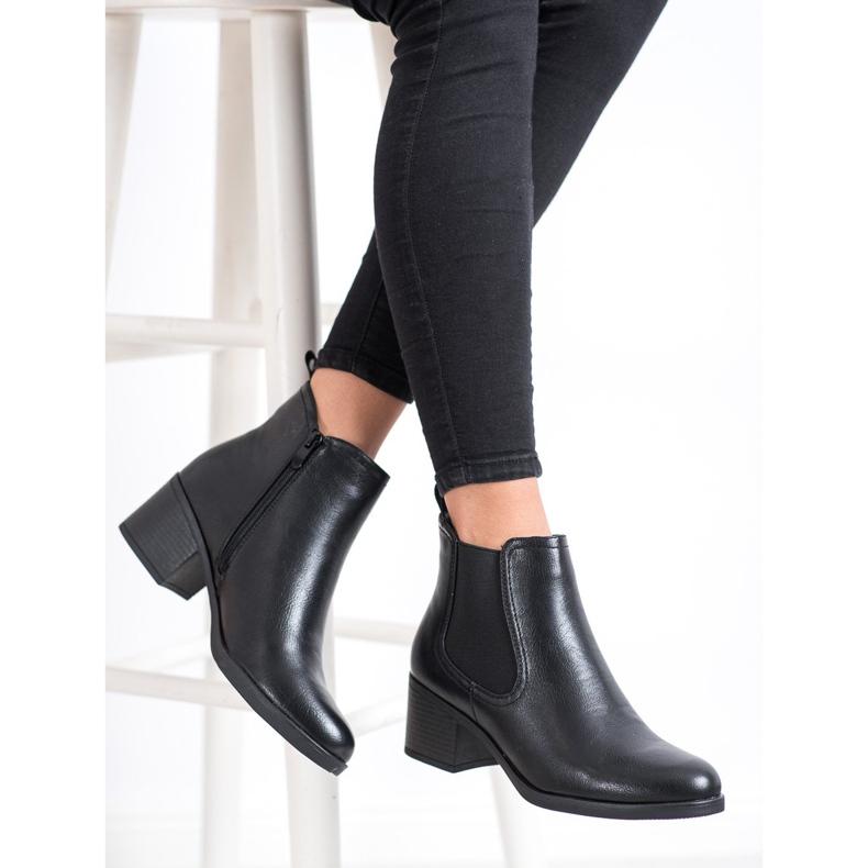 J. Star Stiefel auf niedrigem Pfosten schwarz 1