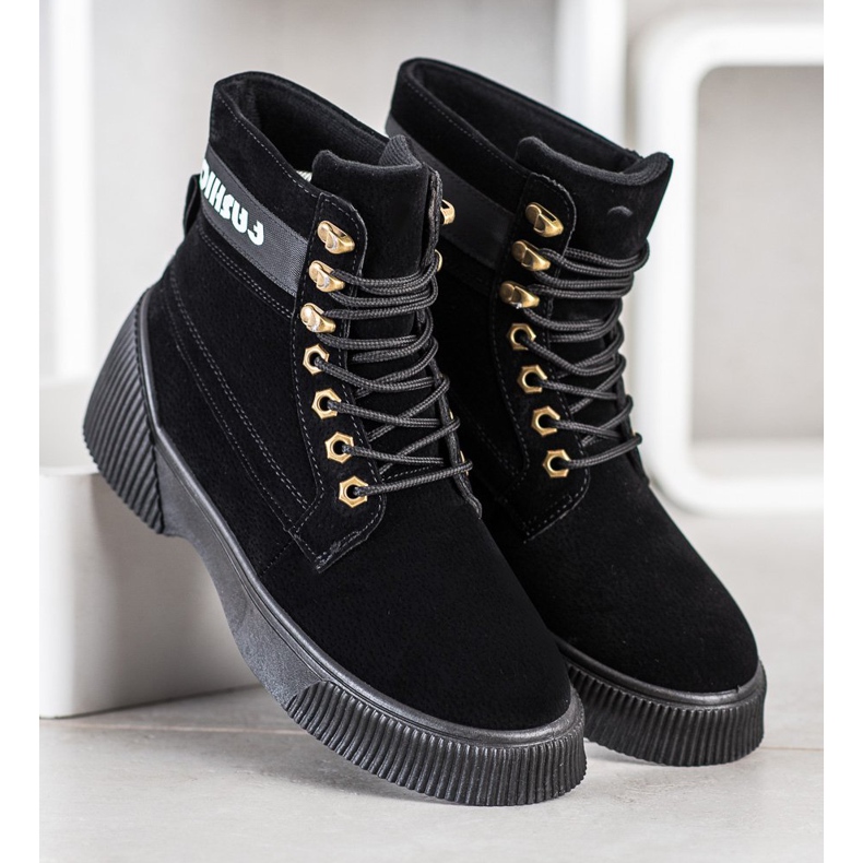 Weide Modische Stiefeletten mit Schnürung schwarz 1