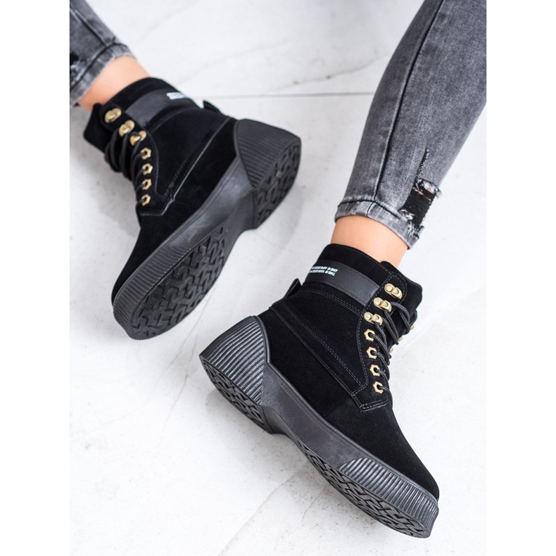 Weide Modische Stiefeletten mit Schnürung schwarz 2