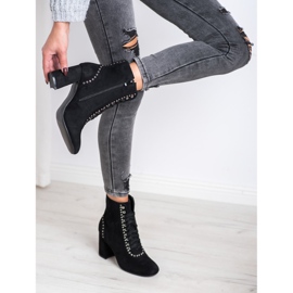 SHELOVET Gebundene Stiefeletten an einem Pfosten schwarz 1