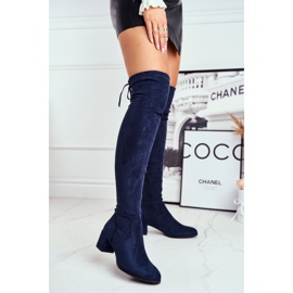Damenstiefel Sergio Leone Lycra marineblau KZ281 1