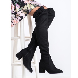 SHELOVET Hohe Wildlederstiefel schwarz 2