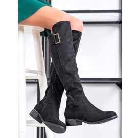 Evento Stiefel mit dekorativem Gürtel schwarz 1