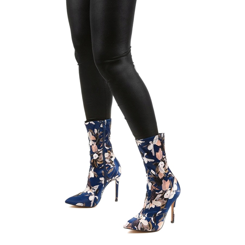 Marineblaue Stiefeletten mit Santana-Socke navy blau mehrfarbig 1