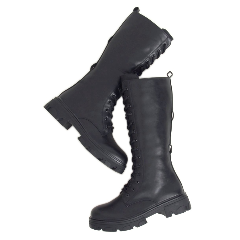 Schwarze Stiefel mit Taschen RQ345 Schwarz 1