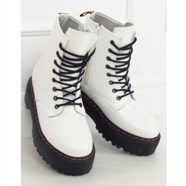 Martens Stiefel mit hoher Sohle, weiß KS-1255 White 1