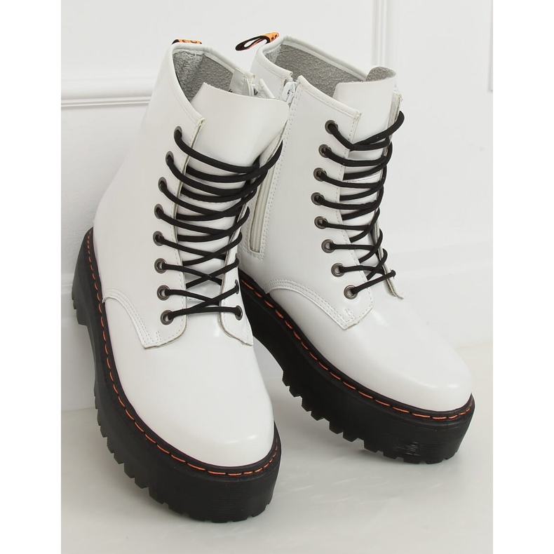 Martens Stiefel mit hoher Sohle, weiß KS-1255 White 2