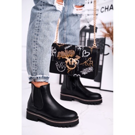 Schwarze Stiefel für Damen Jodhpur-Stiefel, schwarzes Stiletto 2